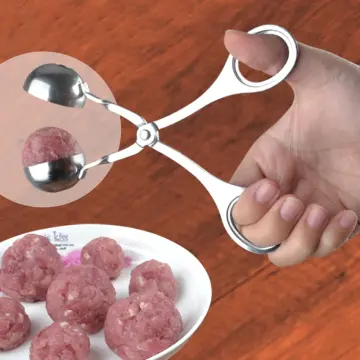 1pc Meat Ballers, Stainless Steel Non-stick Meatball Maker, Tongs, Cake Pop  Meatball Maker Ice Tongs, Cookie Dough Scoop For Kitchen