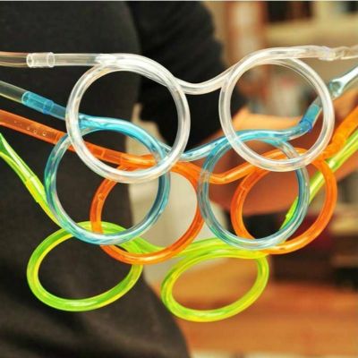 ♗✜♗ 1pcs Funny Soft Plastic Glasses Straw Unique Flexible Drinking Tube Kids Party Bar Accessories Beer Colorful Homebrew Kawaii