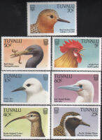 ตรายาง Tuvalu Post 1988ใหม่7ชิ้น/เซ็ตแสตมป์นกไก่สัตว์ปีก