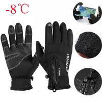 【CW】 Cycling Gloves Windproof Warm Fleece Outdoor Skiing Motorcycle Riding