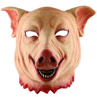 Bloody Scary Pig Head Mask for Adult Halloween Mardi Gras Masquerade Costum Props Cosplay Party Huanted House Decoration