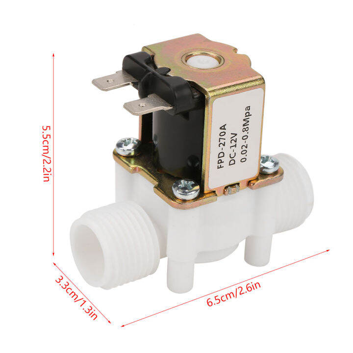 สงสัย-12v-g1-2-nc-วาล์วน้ำโซลินอยด์ไฟฟ้าพลาสติกทางเข้าสำหรับการจ่ายน้ำ