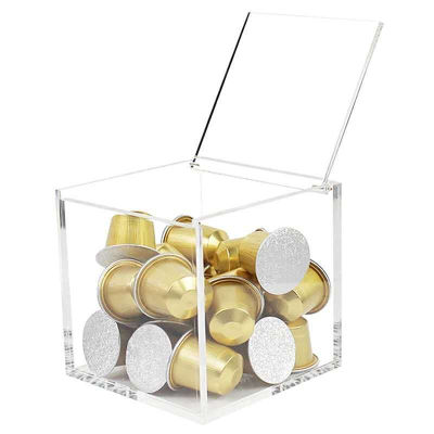 1PCS Acrylic Capsule Coffee Storage Box Holder Transparent Dustproof Case With Lid