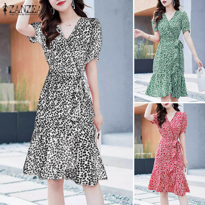 สินค้ามาใหม่-จัดส่งฟรี-fancystyle-zanzea-ชุดเดรสสไตล์เกาหลีของผู้หญิงผ้าคลุมพิมพ์ลายลายดอกไม้ชุดเดรสแขนพองลูกไม้อัพสำหรับวันหยุดสง่างาม-11