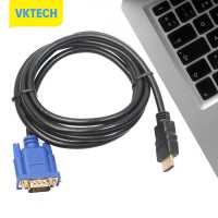 [Vktech] HDMI-เข้ากันได้ทองตัวผู้กับ VGA ตัวผู้ HD อะแดปเตอร์15Pin 1080P 6FT สายแปลงสัญญาณ