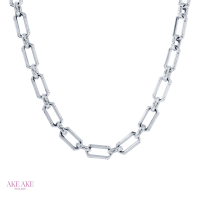 ake ake the Mystique Chain Necklace - Silver สร้อยคอเงินแท้ 925 ทำมือแฮนด์เมด ลายโซ่นักบุญปริศนาตัวล็อกมีดีเทลแกะลายกลีบ Fierce-de-lis