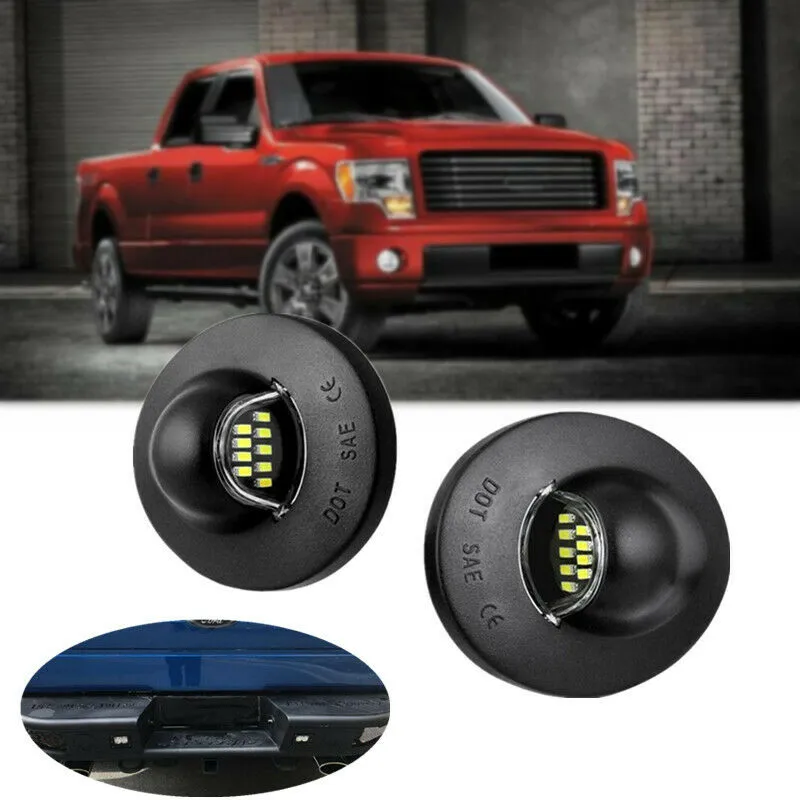 2Pcs Truck Bright LED License Plate Light 6000K White for Ford F150 F250  F350 1990-2014 Lights Accessories