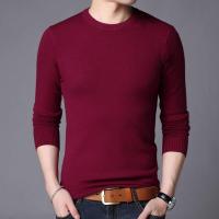 CODHaley Childe Mens Sweater Autumn Winter Mens Sweater Round Neck Bottoming Outer Wear Solid Color Soft Knitwear Long-Sleeve