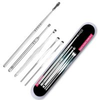 5ชิ้น/เซ็ตหูขี้ผึ้ง Pickers สแตนเลสเกลียวหูคัดสรรขี้ผึ้งกำจัด Curette Remover หูชุดเครื่องมือ Earpick หูดูแล