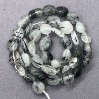 Black Hair Quartz Beads Natural Stone Spacer Diy Semi Precious Irregular 黑发晶随形散珠