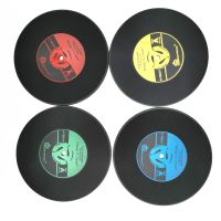 6pcs/Set Retro Vinyl Coasters For Drinks Music Tea Coasters Gramophone Record Player Holder Disk Mug Pad Anti-Scalding Mat Gifts