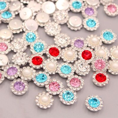 50pcs Rhinestone Bezel Cabochon Silver Base flatback Rhinestone Bead for Jewelry Making Diy Needlework Handmade Bows Accessories DIY accessories and o