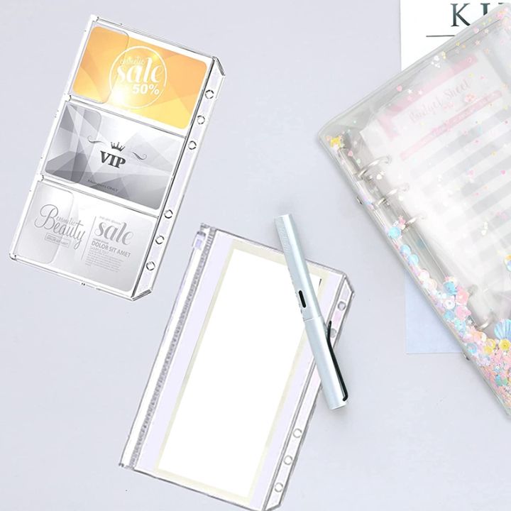 a6-budget-binder-glitter-budget-planner-clear-organizer-6-rings-refillable-money-saving-binder-for-home-office-school