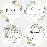 hot！【DT】๑™  Personalized Round Label Sticker Custom Company Name Name Date With Thank You Maiden Gifts