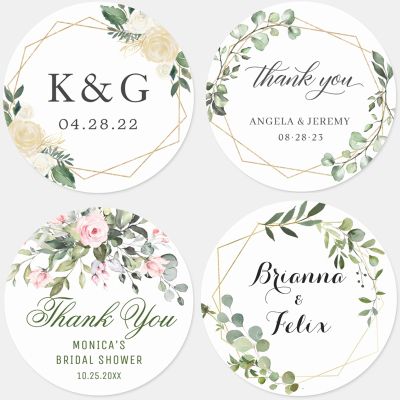 Personalized Round Label Sticker Custom Company Name Custom Name Date Sticker With Thank You For Maiden Party Gifts