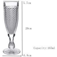 Retro Wine Glasses Cups Amber Relief Diamond Drinking Fruit Juice Wedding Party Champagne Cup Wine Glass 300ml 10oz Goblet