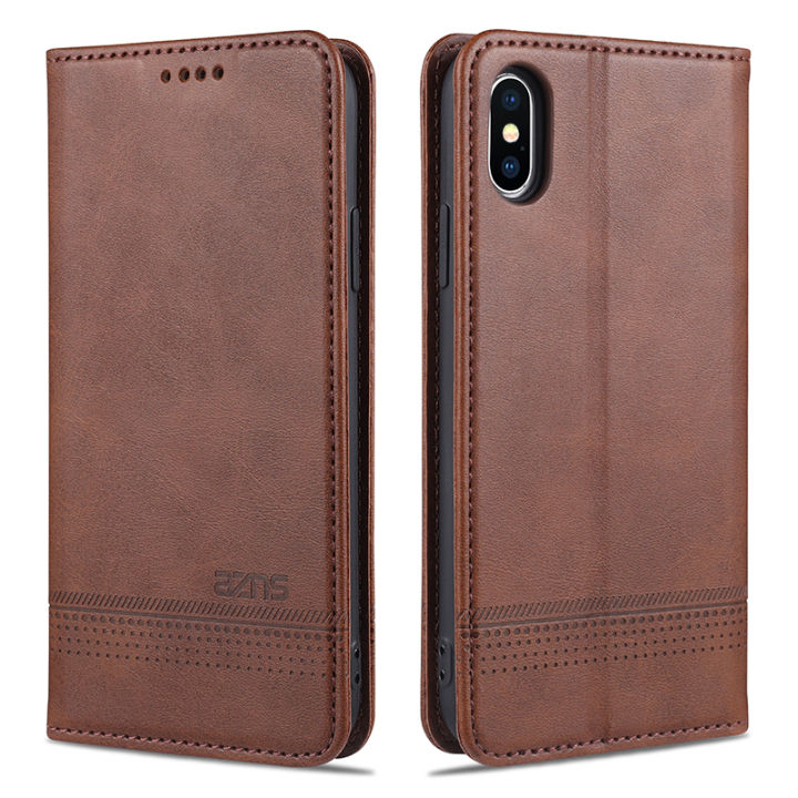 iPhone XS Max Wallet Case - Red - Smooth Leather