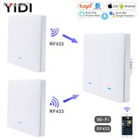 2 3 Way RF 433 Remote Smart Control Wall Light Switch 220V Tuya WiFi UK EU Standard Smart Life Alexa Home Assistant 1 2 3 Gang