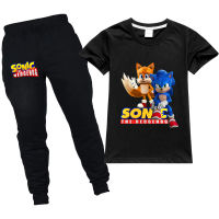 Sonic The Hedgehog ชายหญิงเสื้อยืดกางเกงชุดแขนสั้นผ้าฝ้าย Casual Tees กางเกง2ชิ้นชุดแฟชั่นฤดูร้อนเด็กเสื้อผ้า PT1627A