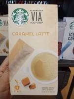 กาแฟคาราเมลลาเต้CARAMEL LATTE STARBUCKS VIA ใน 1 กล่องบรรจุ 4ซอง