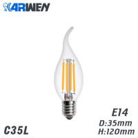 Karwen Led ย้อนยุคไส้หลอดไฟ E27 E14โคมไฟเอดิสัน220V เทียนสไตล์วินเทจ Light โคมไฟระย้ารูปโลกแก้ว Bombillas Led Edison