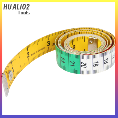 กระดุม60in HUALI02ตัดเย็บตลับเมตรอุปกรณ์เย็บผ้าเทปเรียบเครื่องมือวัดตัว150ซม.