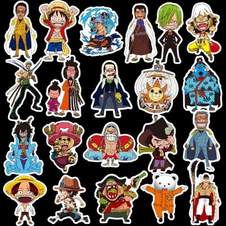 สติกเกอร์-pvc-รูปการ์ตูน-one-piece-สำหรับติดรถยนต์-48-ชิ้น