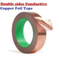 ▨❈○ 25Meters/Roll Width 3mm 50mm Double Conductive Adhesive Tape EMI Shielding Copper Foil Tape Heat Insulation Strip T0.05