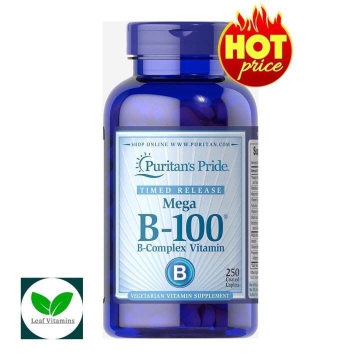 NEW Puritan's Pride Vitamin B100 Complex Timed Release / 250 Caplets