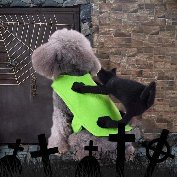 pet-cosplay-costume-halloween-dog-rider-costume-with-simulation-cat-funny-pet-outfit-dress-up-for-puppy-small-medium-dogs-exceptional