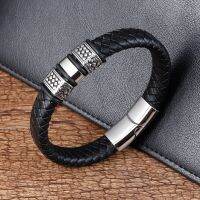 【YP】 Titanium Hand Decorated Leather Rope Mens Braided Jewelry L20200