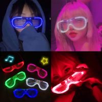 LED Glow Cold Light Glasses Halloween Party Supplies Tech Flash Rave Luminous Glasses Christmas Festive Favors Atmosphere Props Eyes 【AUG】