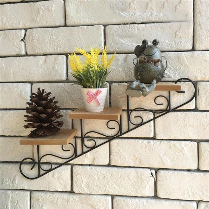 retro-staircase-decorative-frame-wall-decoration-storage-rack-wall-hanging-flower-shelf-wall-mount-flower-pot-stand-home-decor