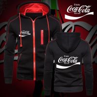 เสื้อแจ็คเก็ตเสื้อฮู้ดเสื้อกันหนาวพิมพ์ลาย Coca Cola แบบมีซิปแฟชั่นฤดูใบไม้ร่วงฤดูหนาวTH