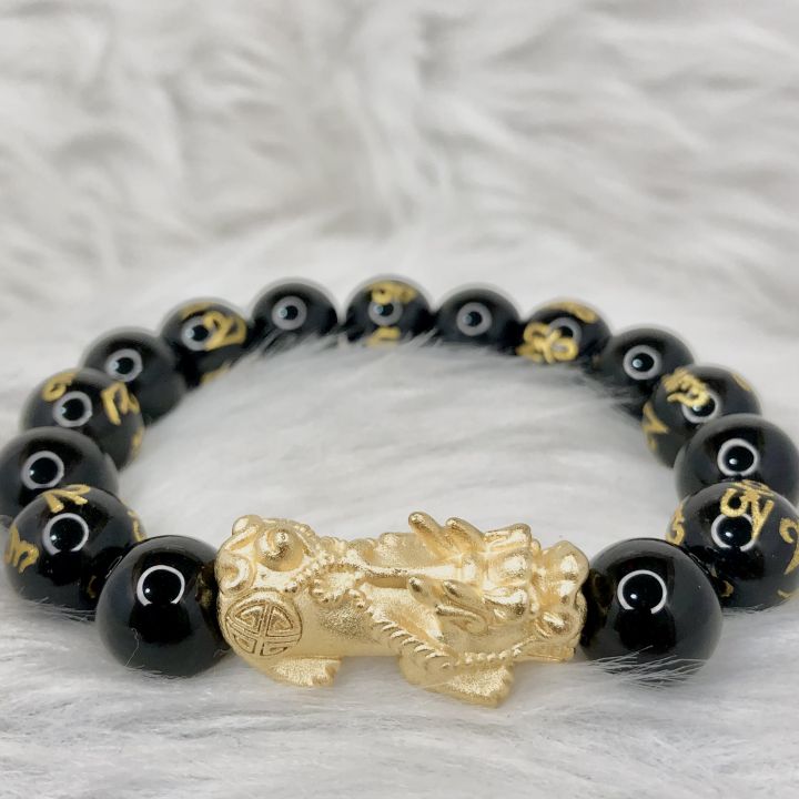 24k Gold Lucky Chinese Charm Piyao Bracelet (BLACK) | Lazada PH