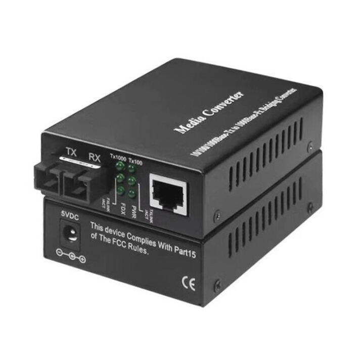 Gigabit Fiber Optic Media Converter 1000Mbps SC Singlemode Duplex Fiber