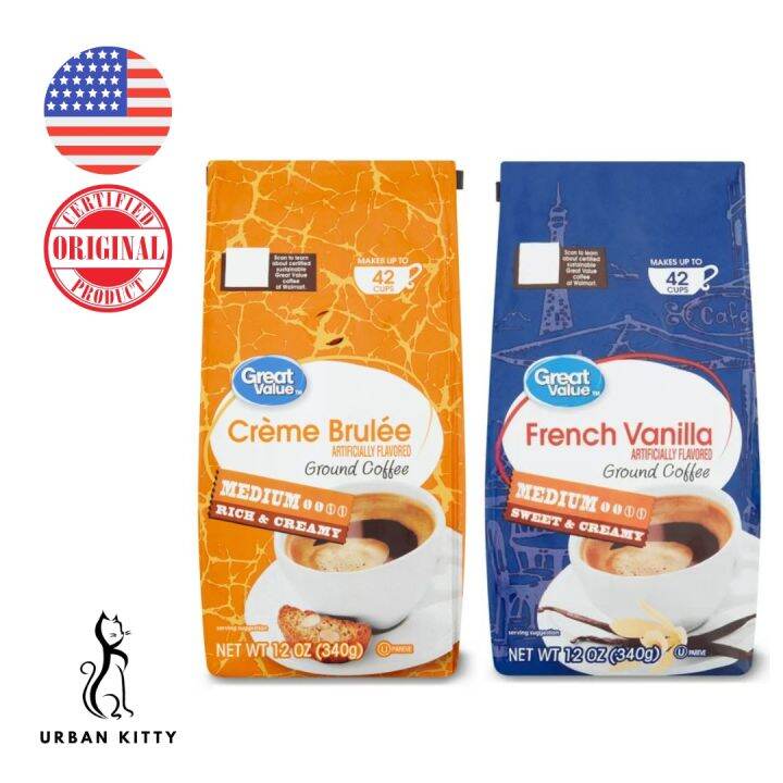 Great Value Flavored Ground Coffee For Brewing 340 g Creme Brulee