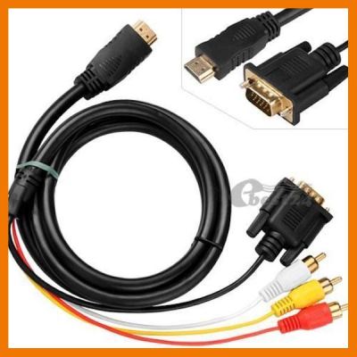 HOT!!ลดราคา 1,5M HDMI auf VGA/3RCA Kabel Audio Video Stecker f HDTV ##ที่ชาร์จ แท็บเล็ต ไร้สาย เสียง หูฟัง เคส Airpodss ลำโพง Wireless Bluetooth โทรศัพท์ USB ปลั๊ก เมาท์ HDMI สายคอมพิวเตอร์