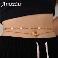 Atoztide-Bijoux Personnalisés avec Noms pour Femme en Acier Inoxydable à 2 Couches Sexy Cadeau dAnniversaire