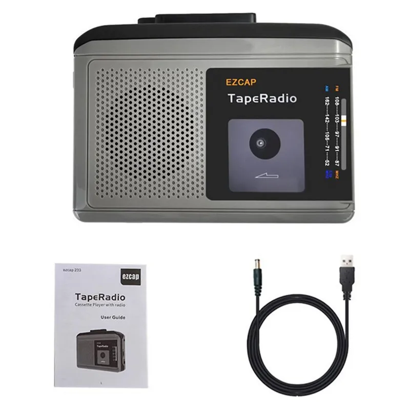 Ezcap233 AM FM Radio Music Cassette Tape Player with  Audio Cassette  Tapes Player Convert to Mp3 Players Converter 