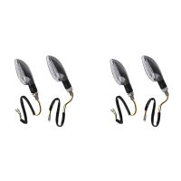 4Pcs 12V Carbon Motorcycle Motorbike LED Turn Signal Indicator Light Yellow Bulb