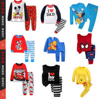 Mickeys Spidermans Pooh Bear Girls Kids Boys Pajamas Set Kids Loungewear Set Cotton Cartoon Print Children S Pajamas Long Sleeve Trousers Boys Pajamas