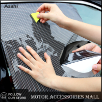 Asahi Motor สติกเกอร์ติดรถยนต์แบบ DIY 2ชิ้น42X38ซม. ม่านบังแดดหน้าต่างพีวีซีสีดำมีรูเล็กๆ