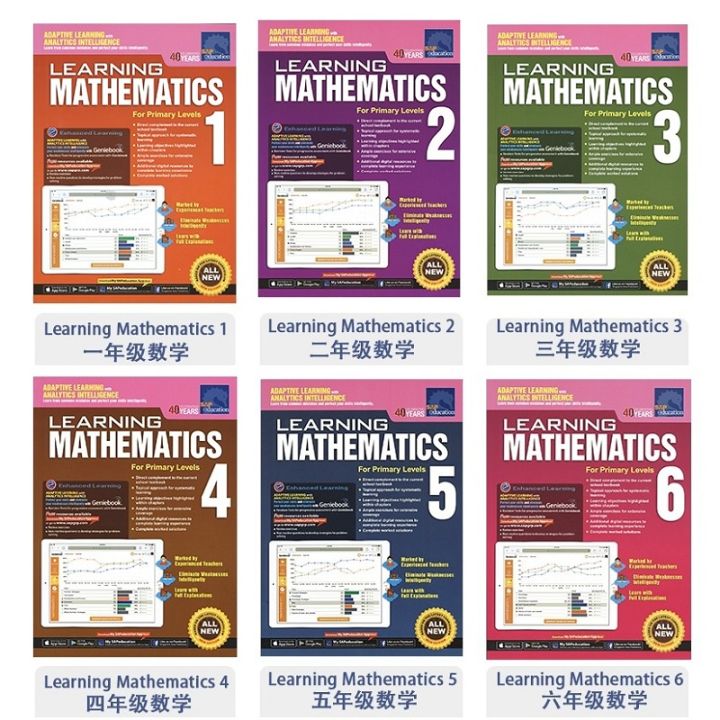 หนังสือ-6-เล่ม-ชุด-sap-การเรียนรู้หนังสือคณิตศาสตร์เด็กชั้นประถมศึกษาปีที่-1-6-การเรียนรู้หนังสือคณิตศาสตร์-singapore-ตำราคณิตศาสตร์ระดับประถมศึกษา