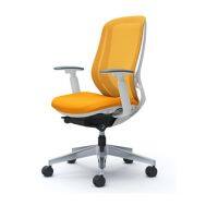 OKAMURA เก้าอี้รุ่น SYLPHY, ALUMINIUM BASE, WITH 3D ARMREST, WHITE BODY, ORANGE เก้าอี้ทำงาน เก้าอี้สำนักงาน Ergonomic Chair