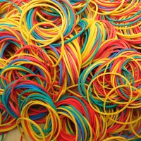 【CW】 Diameter15-50mm Width1.5mm Elastic Colorful Rubber Bands Stretchable Rings Office Band
