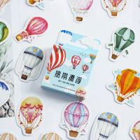 46Pcs Cute Hot Air Balloon Boxed Stickers Scrapbooking Ins Label Diary Stationery Album Phone Journal Planner Stickers Labels