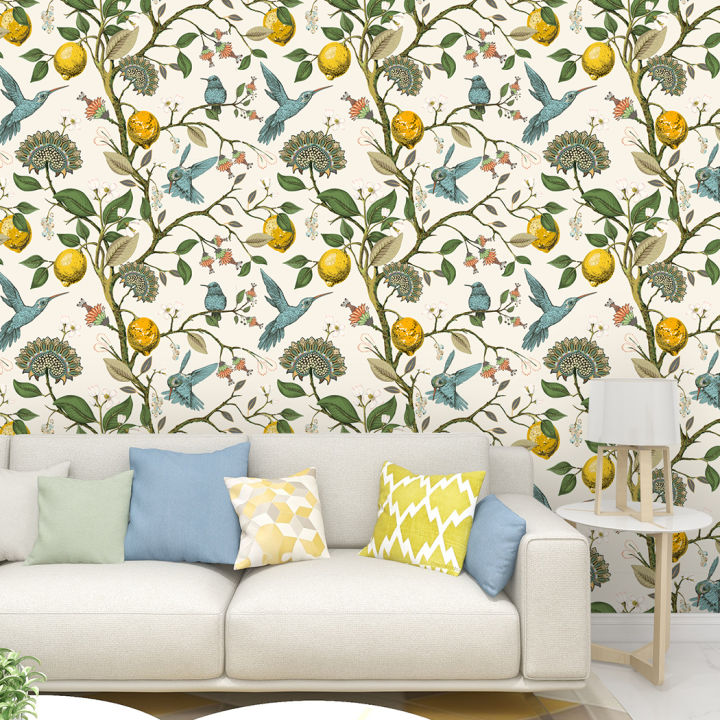 blue-bird-self-adhesive-wallpaper-fresh-lemon-tree-peel-and-stick-wallpaper-removable-waterproof-prepasted-wallpaper-wall-mural