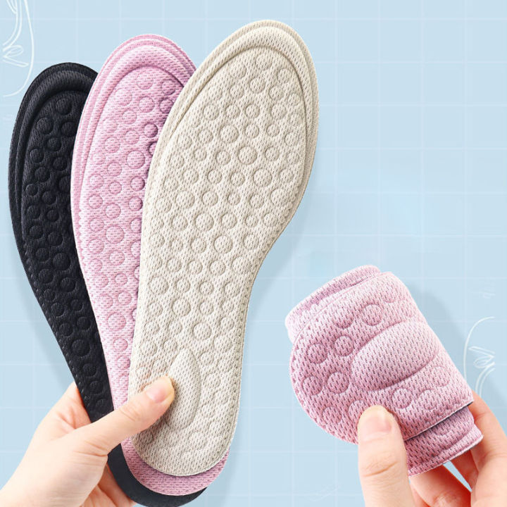 แผ่นโฟมรองในรองเท้านวดระบายอากาศ-สำหรับสตรีพื้นรองเท้าด้านในรองเท้าเสริมส้นสวมใส่สบายพื้นรองเท้าเพิ่มความสูง2ชิ้น