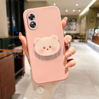 เคสโทรศัพท์มือถือปลอกอ่อนหรูหรา A78 OPPO 5G ผิวสัมผัส OPPO 2023 A78ฝาครอบป้องกันกล้องพร้อมที่วางที่ตั้งรูปหมีน่ารัก